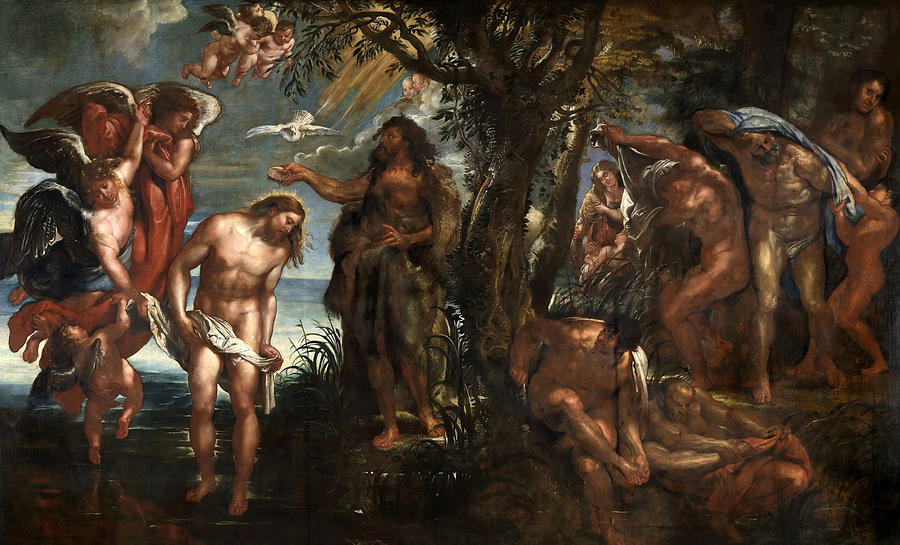 The Baptism of Christ Painting by Peter Paul Rubens
