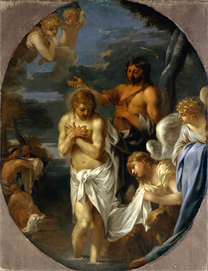 The Baptism of Christ Painting by Sebastien Bourdon
