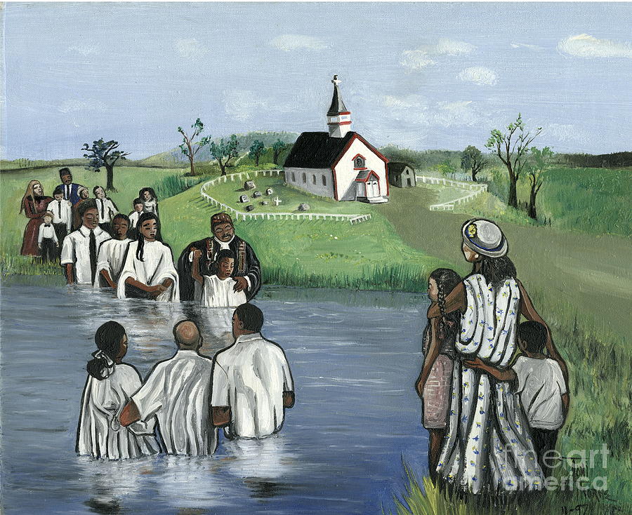 Religious Painting - The Baptism by Toni Thorne
