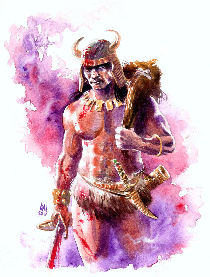 Fantasy Painting - The Barbarian by Ken Meyer jr