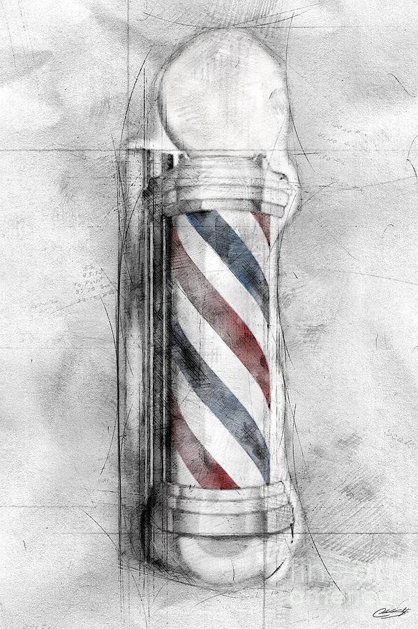 Vintage Digital Art - The Barber Pole  by Shop Aethetiks