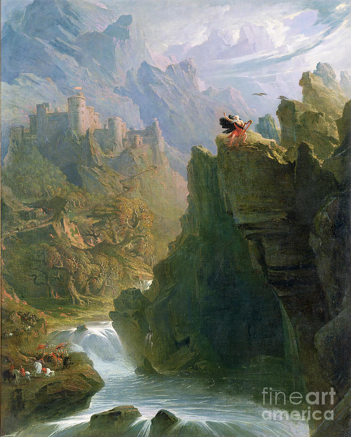 Castle Painting - The Bard by John Martin