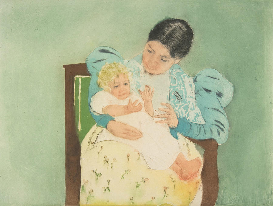The Barefooted Child Relief by Mary Cassatt