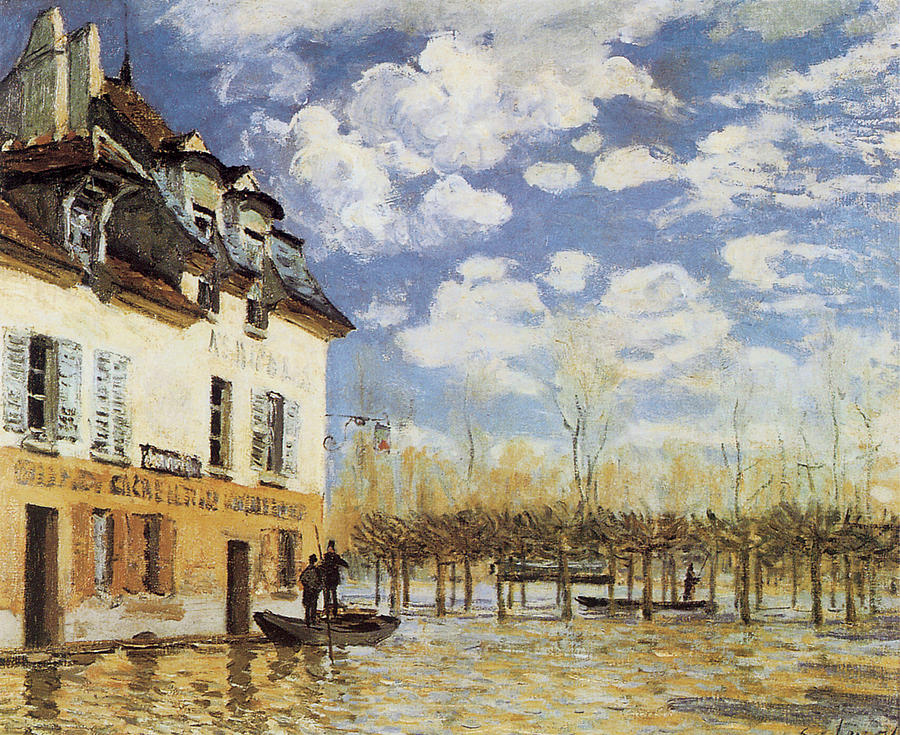 The Bark During the Flood Port Marly Photograph by Alfred Sisley