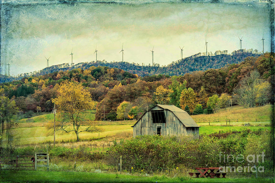 The Barn and the Turbines - WV Photograph by Kathleen K Parker