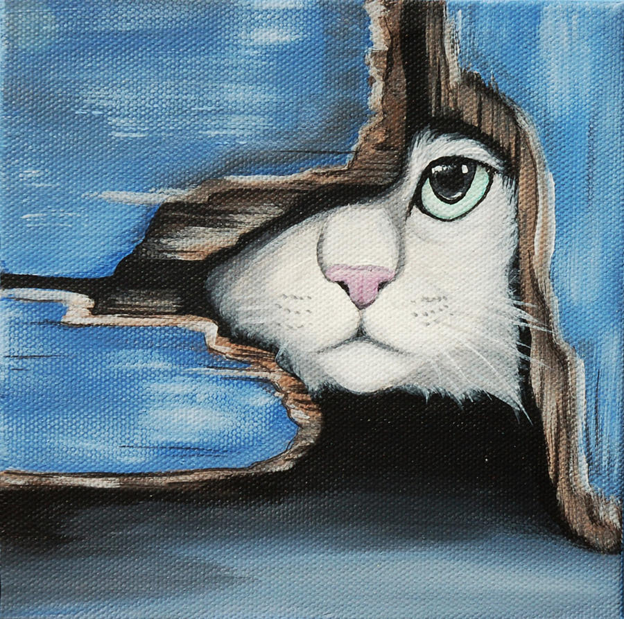 Animal Painting - The Barn Cat by Lauren Elizabeth