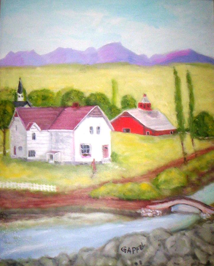 Barn Painting - The Barn by Gloria M Apfel