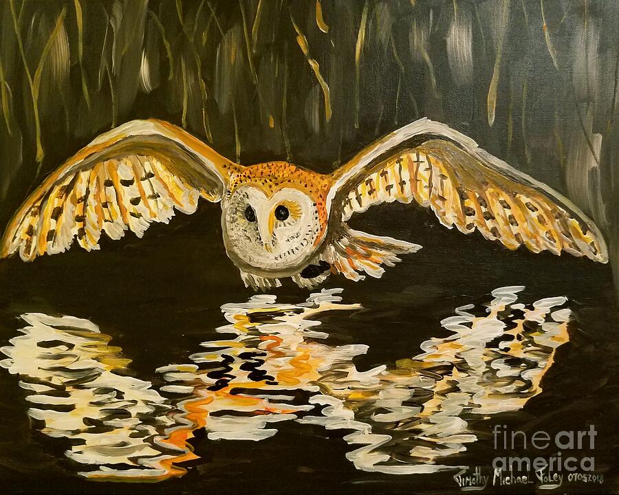 The Barn Owl Painting By Timothy Michael Foley