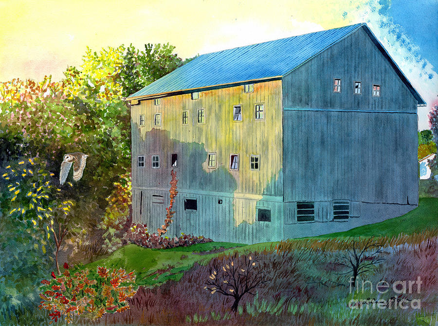 The Barn Owls Flight Painting by LeAnne Sowa