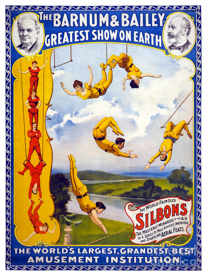 The Barnum And Bailey 1896 Vintage Poster Restored Painting