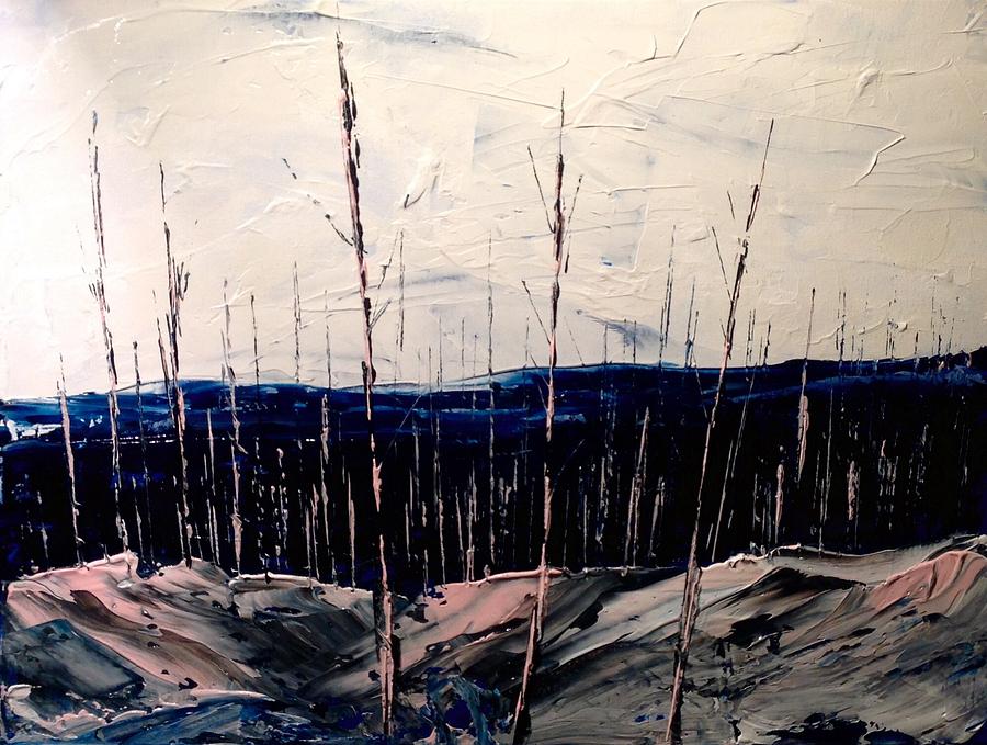 The Barren Woods with Pink Rocks Painting by Desmond Raymond