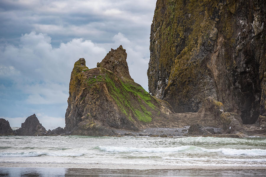 The Base of Haystack Rock Photograph by Anthony Doudt