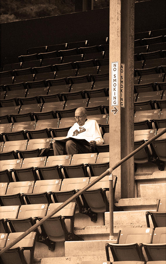 Baseball Photograph - The Baseball Fan Sepia by Frank Romeo