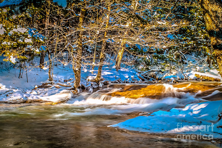 Winter Photograph - The Basin at Franconia Notch by Claudia M Photography