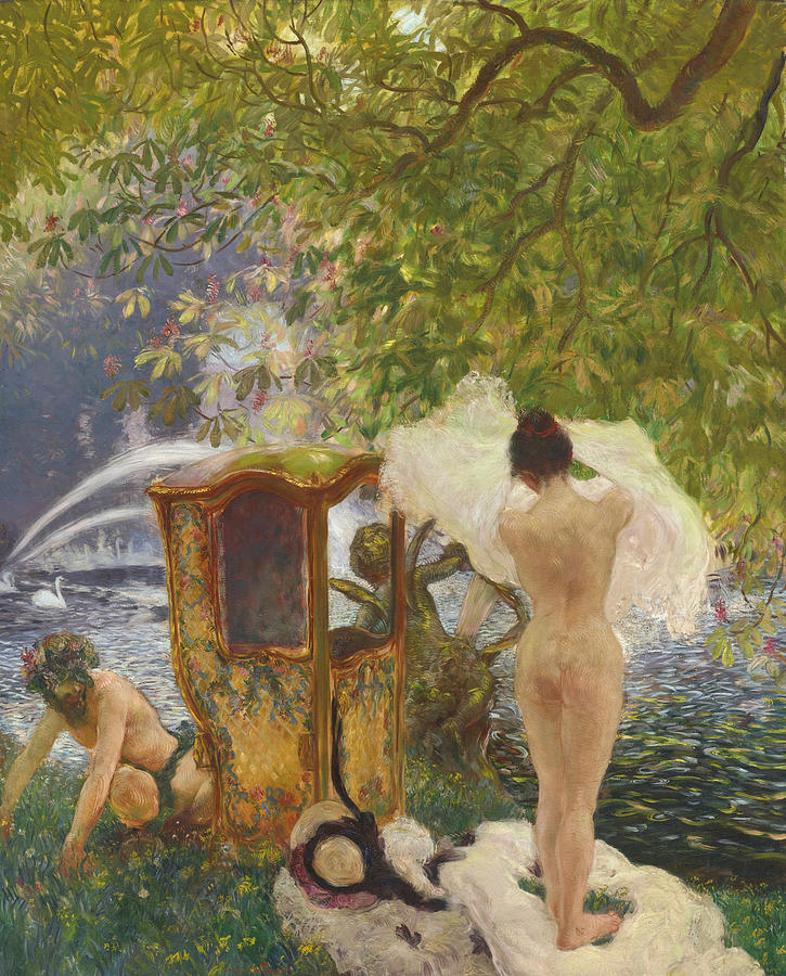 The Bath. La Chaste Suzanne Painting by Gaston la Touche