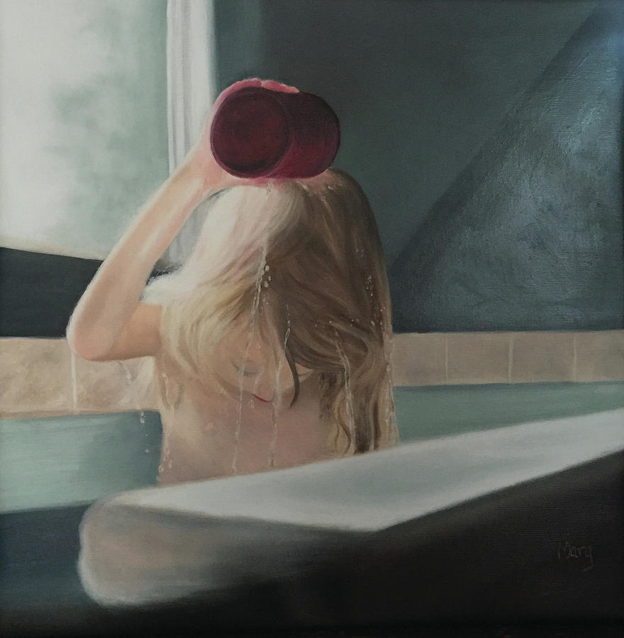 The Bath Painting by Marg Wolf