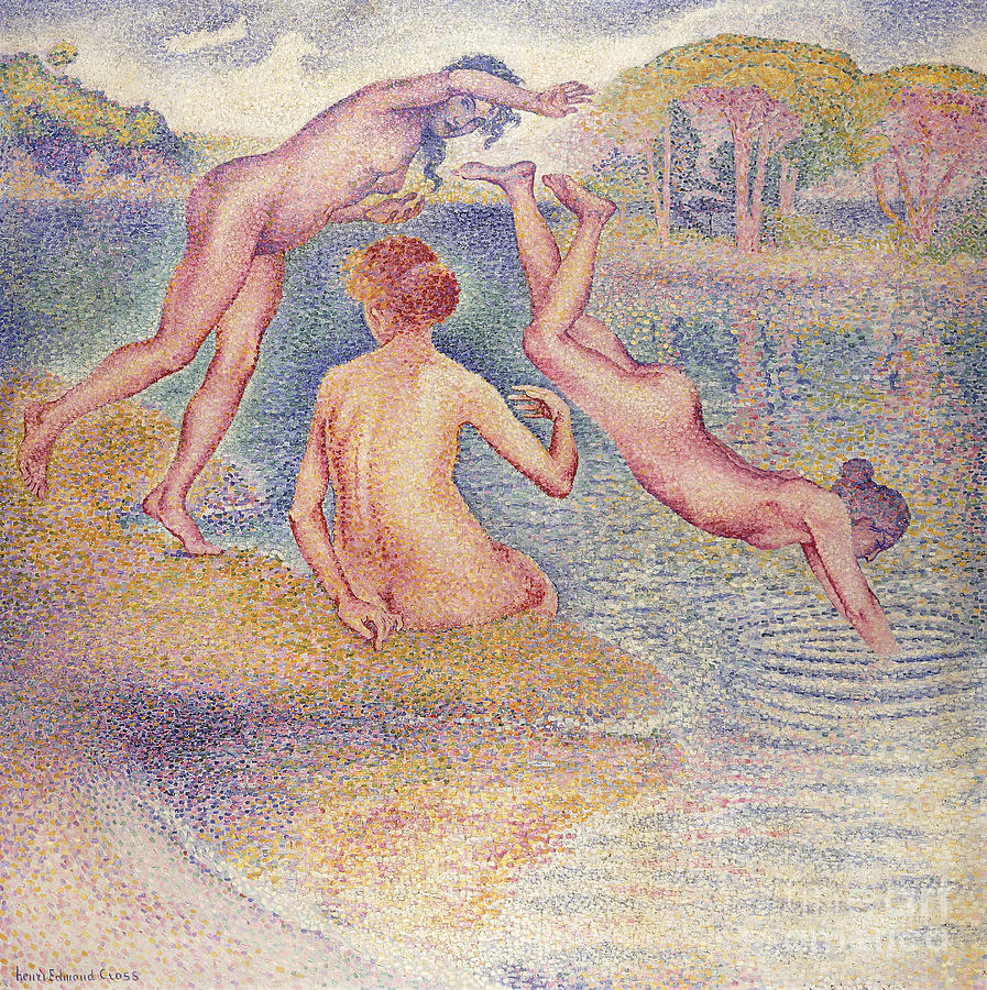 Nude Painting - The Bathers by Henri Edmond Cross