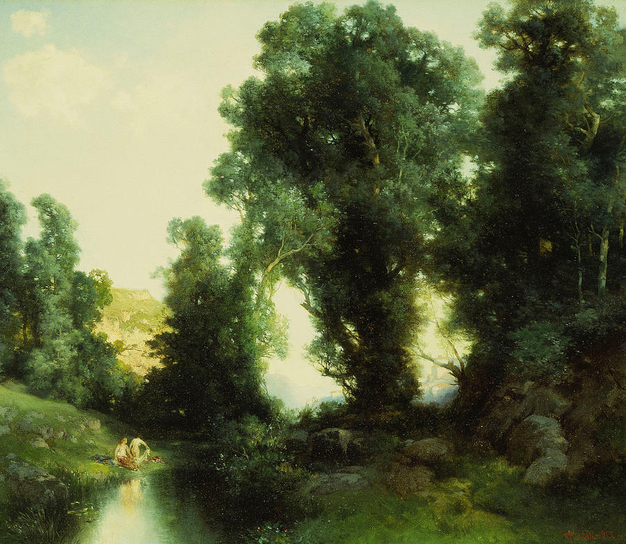 The Bathing Hole Painting by Thomas Moran