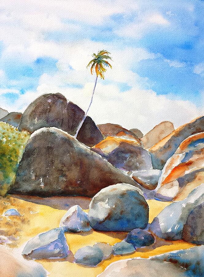 Summer Painting - The Baths Palm Tree by Carlin Blahnik CarlinArtWatercolor