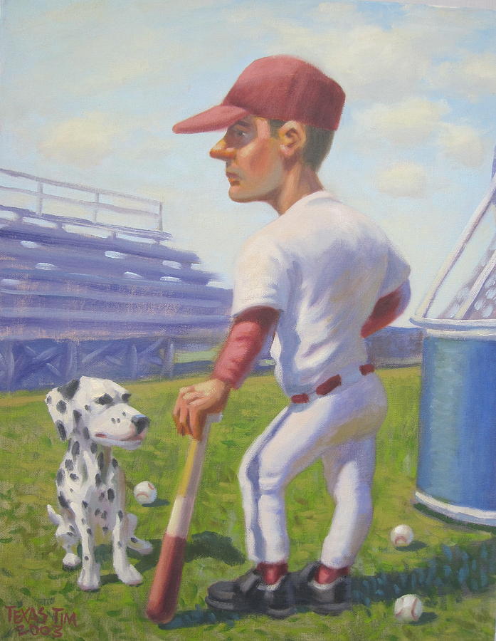 The Batter and His Coach Painting by Texas Tim Webb