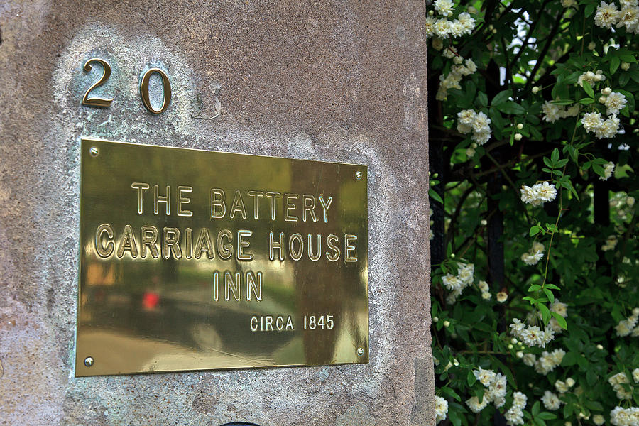 The Battery Carriage House Inn Sign Photograph