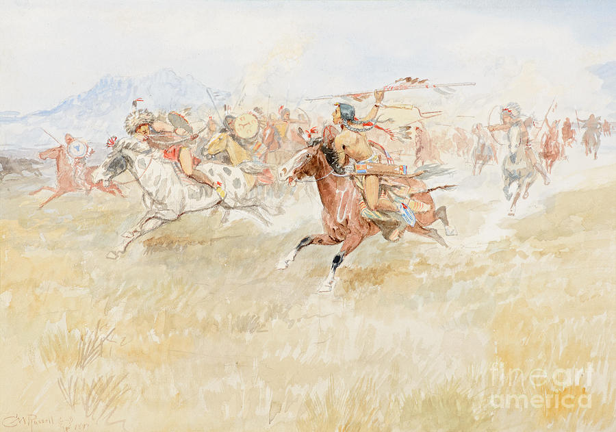 The Battle Between the Blackfeet and Piegans Painting by Celestial Images