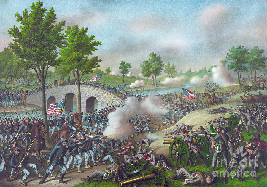 The Battle of Antietam Painting by American School
