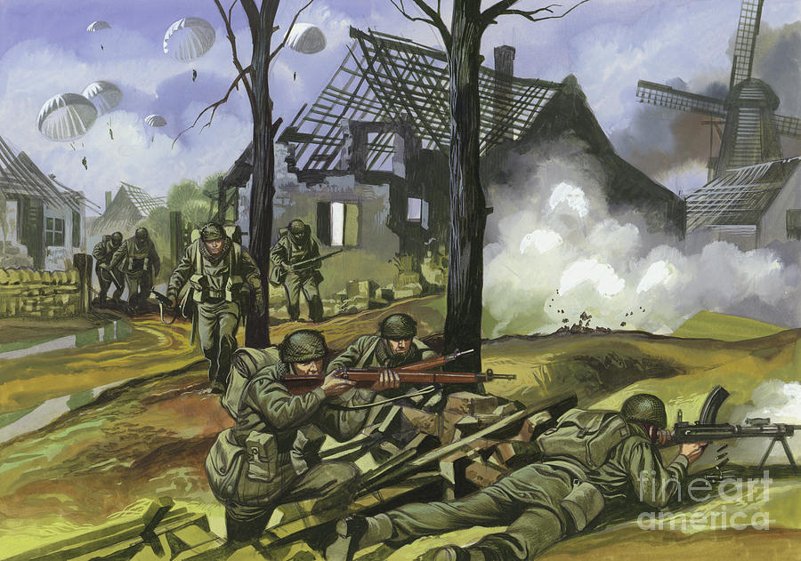 The Battle of Arnhem, September 1944 Painting by Ron Embleton