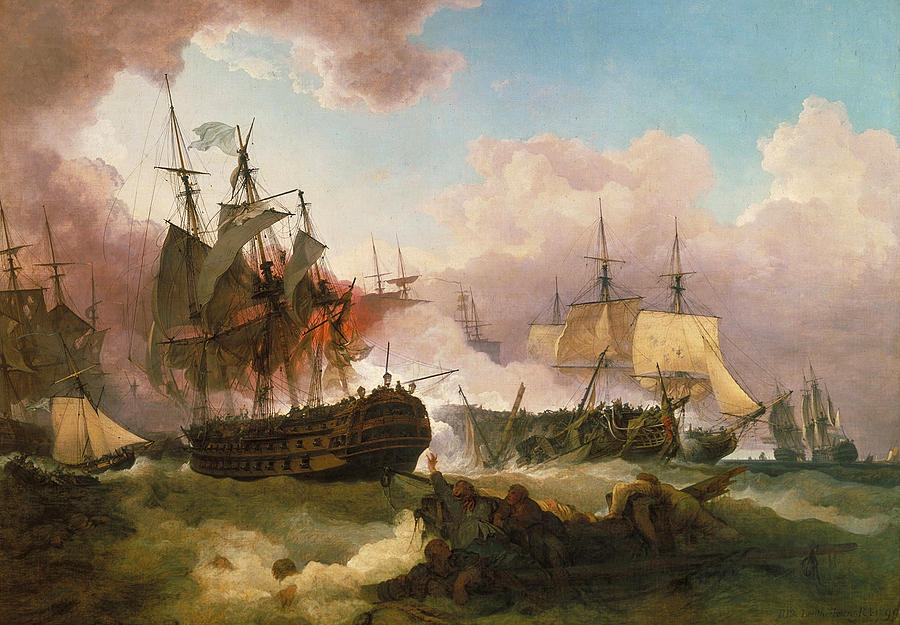 Philip James De Loutherbourg Painting - The Battle of Camperdown #1 by Philip James de Loutherbourg