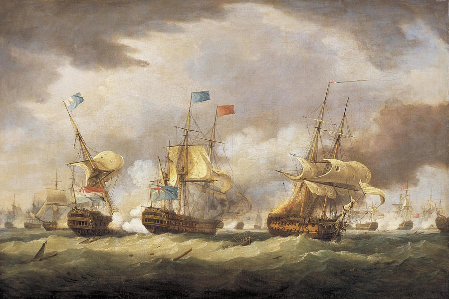 The Battle of Camperdown Painting by Thomas Whitcombe