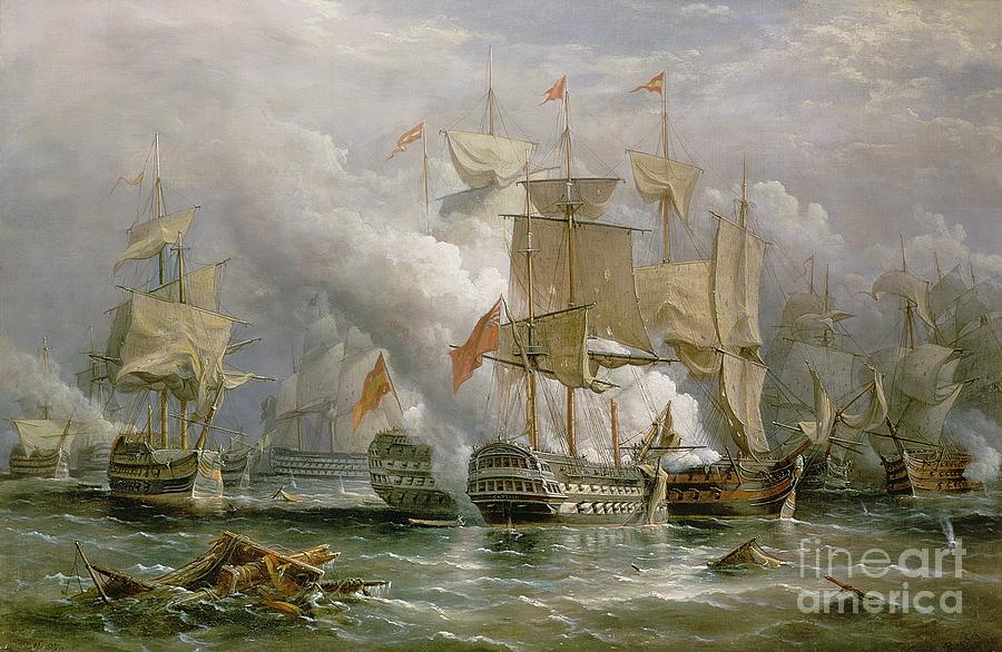 The Battle of Cape St Vincent Painting by Richard Bridges Beechey