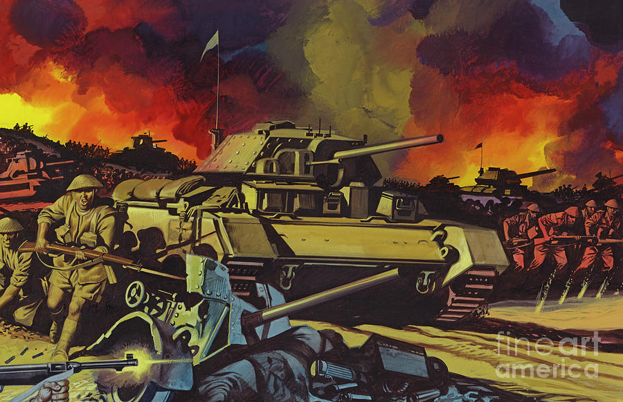 The Battle of El Alamein Painting by Ron Embleton