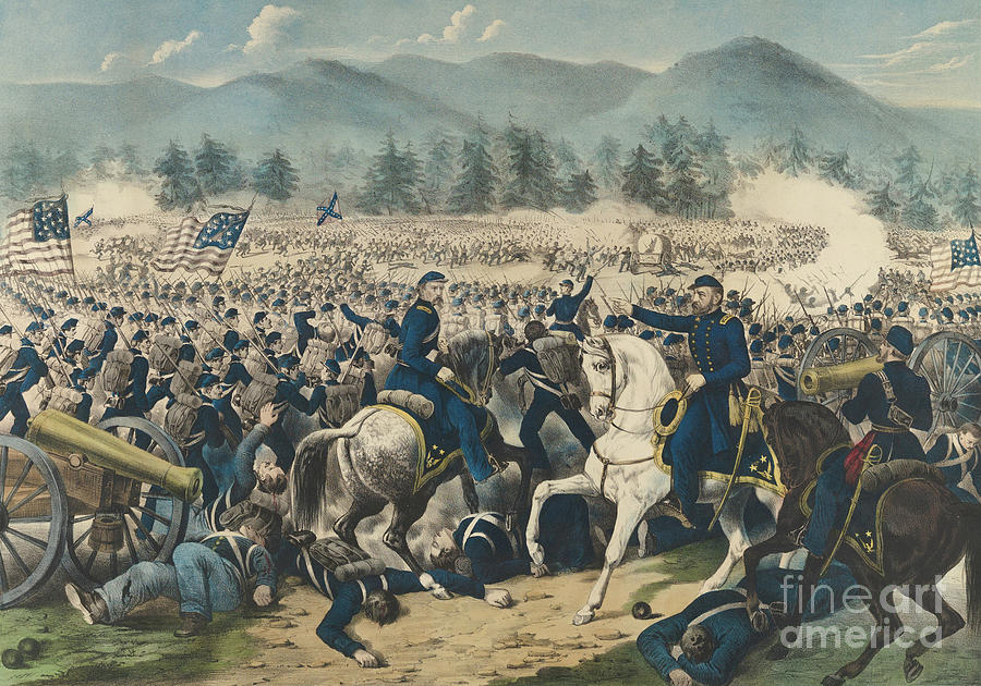 The Battle of Gettysburg Painting by Currier and Ives