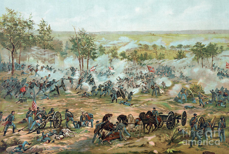 Gettysburg National Park Drawing - The Battle of Gettysburg by Paul Dominique Philippoteaux
