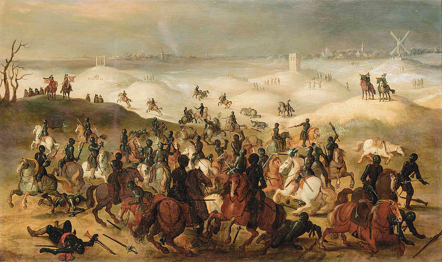 The Battle of Lekkerbetje Painting by Follower of Sebastian Vrancx