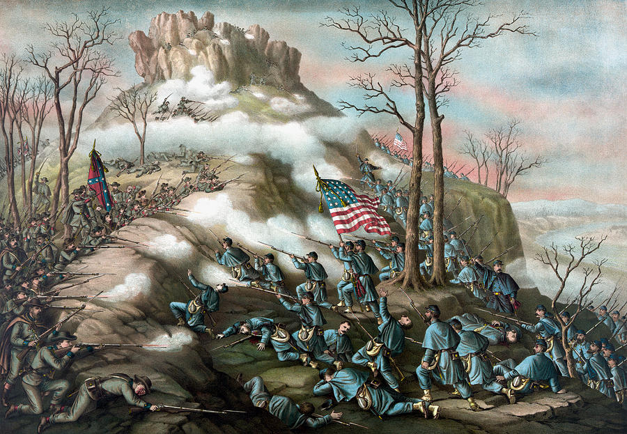 The Battle Of Lookout Mountain Painting