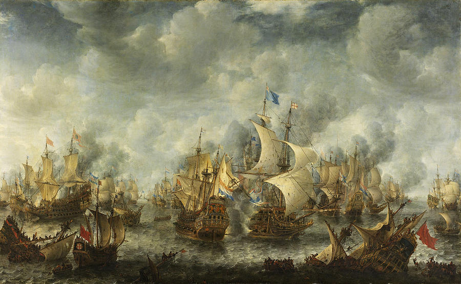 The Battle of Scheveningen  Painting by Jan Abrahamsz Beerstraaten