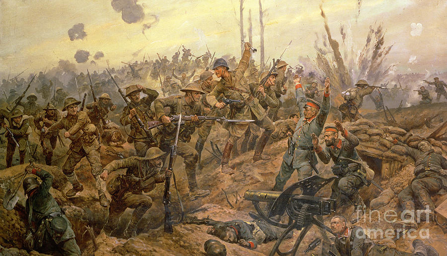 Somme Painting - The Battle of the Somme by Richard Caton Woodville II