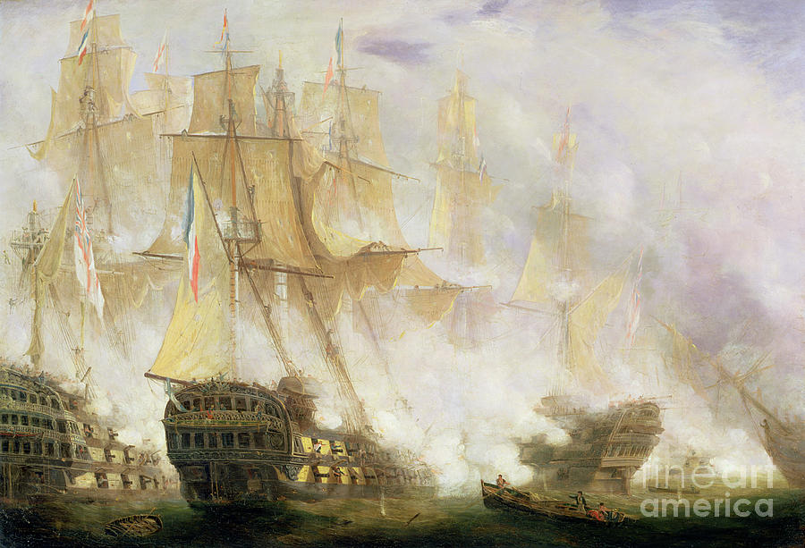 Boat Painting - The Battle of Trafalgar by John Christian Schetky