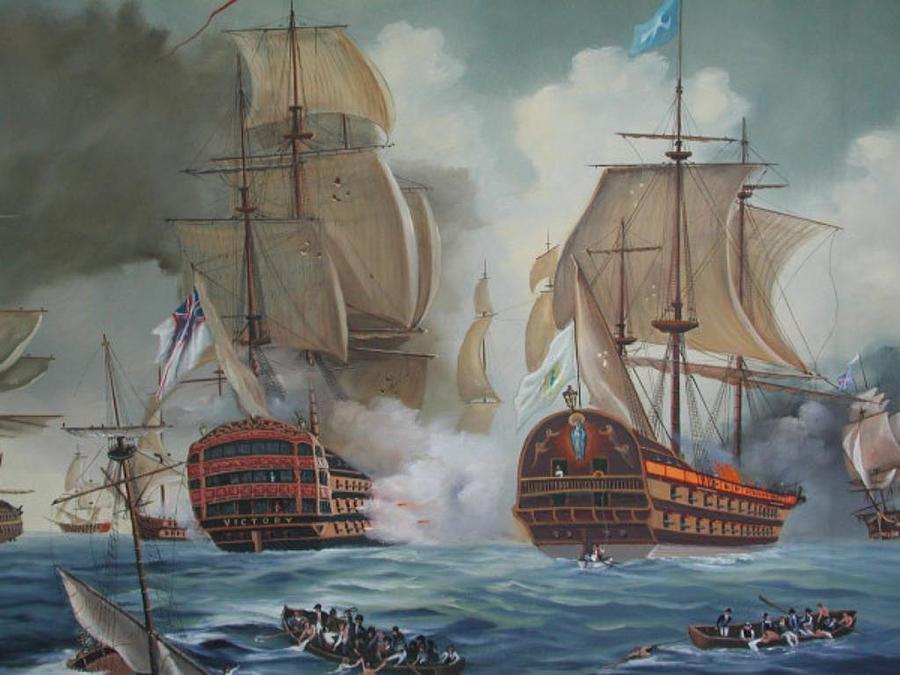 The Battle of Trafalgar Painting by Teresa Trotter