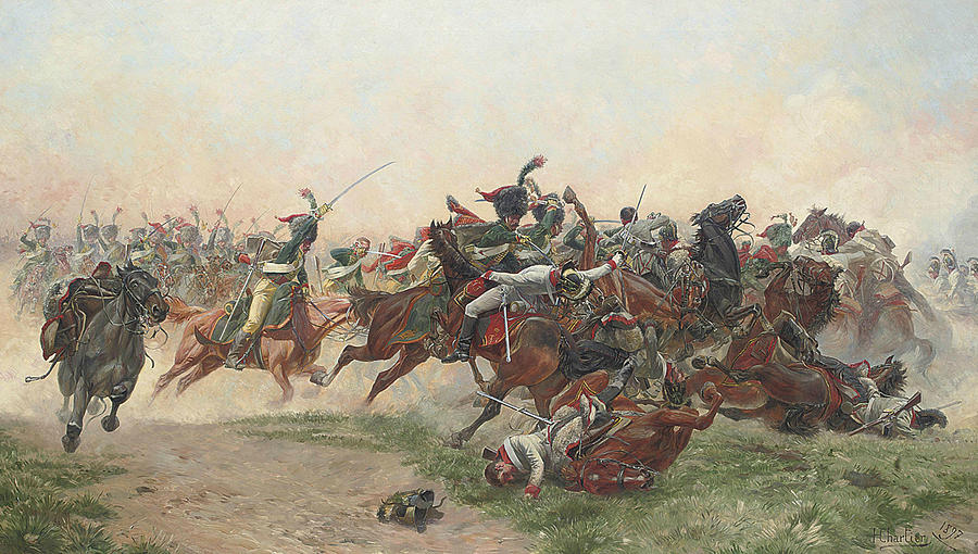 The Battle of Wagram Painting by Henri Georges Jacques Chartier