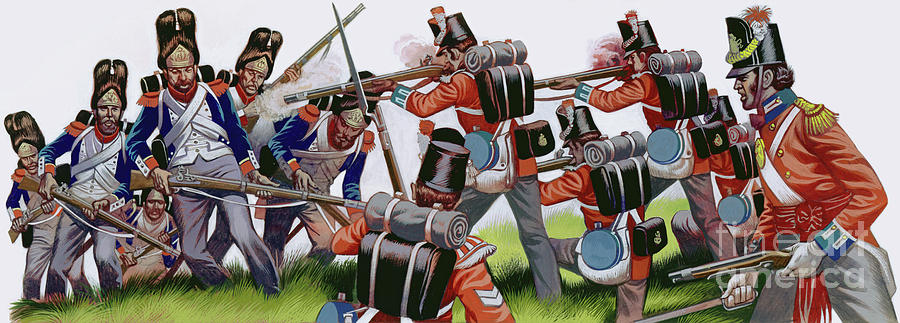 The Battle Of Waterloo  Gouache on paper Painting by Ron Embleton