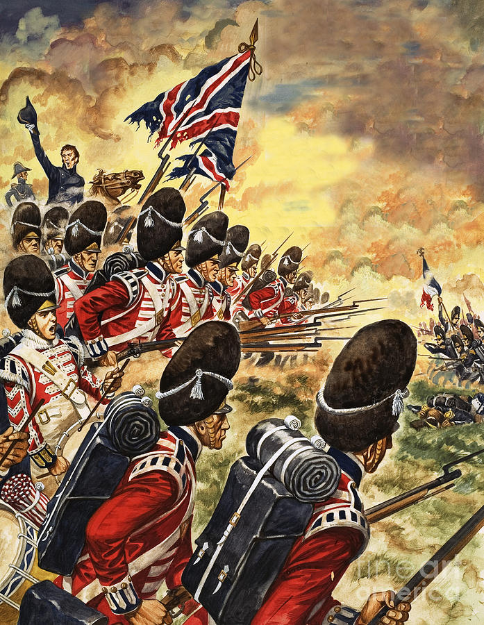 Paintings Of Famous British Squares Waterloo Battle