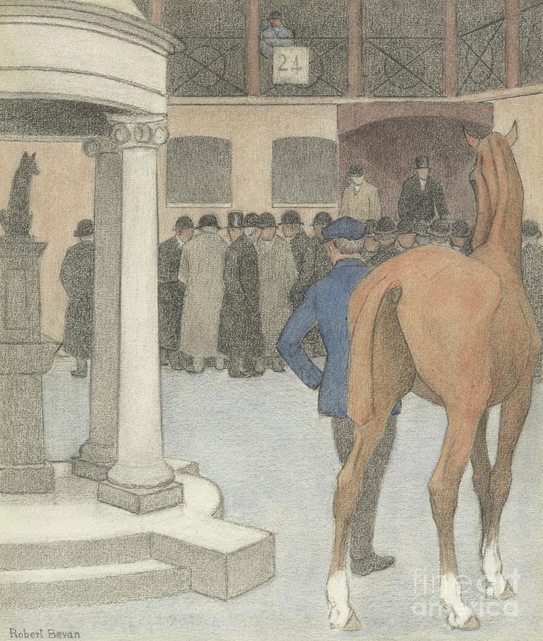 Horse Painting - The Bayhorse, Tattersalls, 1921 by Robert Bevan