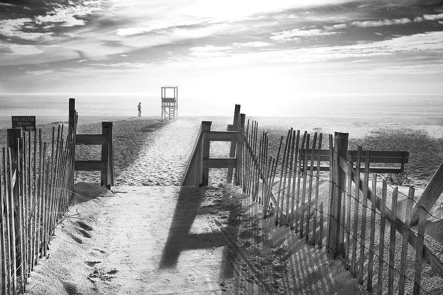 Black And White Photograph - The Beach in Black and White by Darius Aniunas