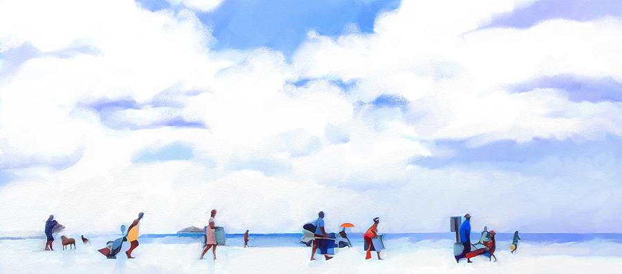 The Beachgoers Digital Art by Scott Waters The Beachgoers Digital Art by Scott Waters
