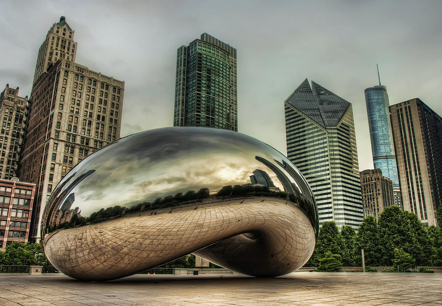 Chicago Photograph - The Bean in the City by Noah Katz