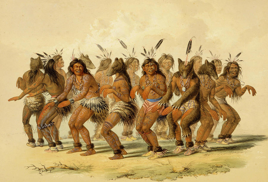 The Bear Dance Relief by George Catlin