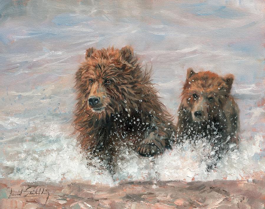 The Bears Are Coming Painting by David Stribbling