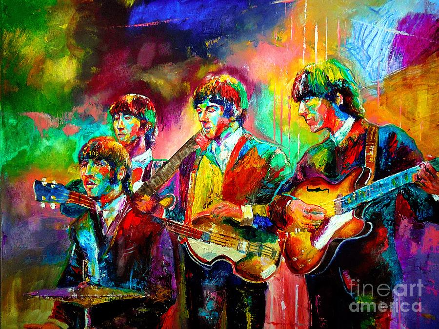 The Beatles Painting - The Beatles For Sale by Leland Castro